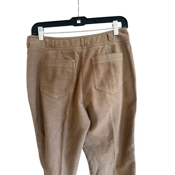 J Jill Pants 6 Tan Straight Velour Velvet Casual Pockets Career Soft Casual - Picture 4 of 7
